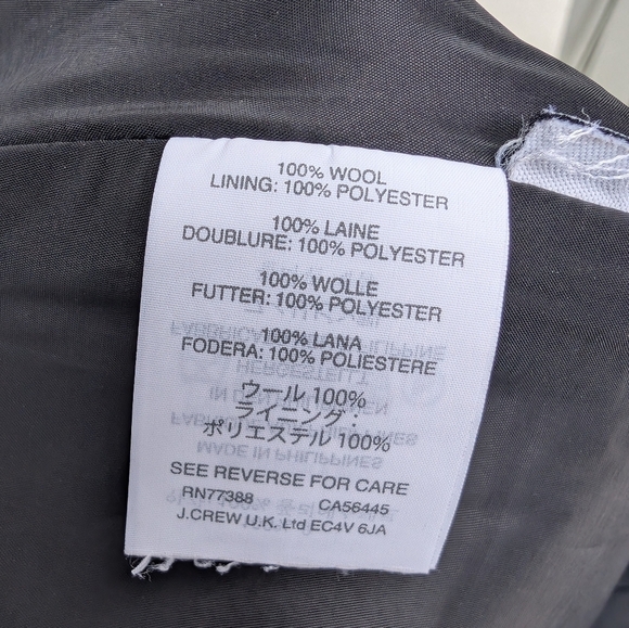 J. Crew Charcoal Gray 100% Wool Zip Pencil Skirt Women's Size 8 - Picture 5 of 5